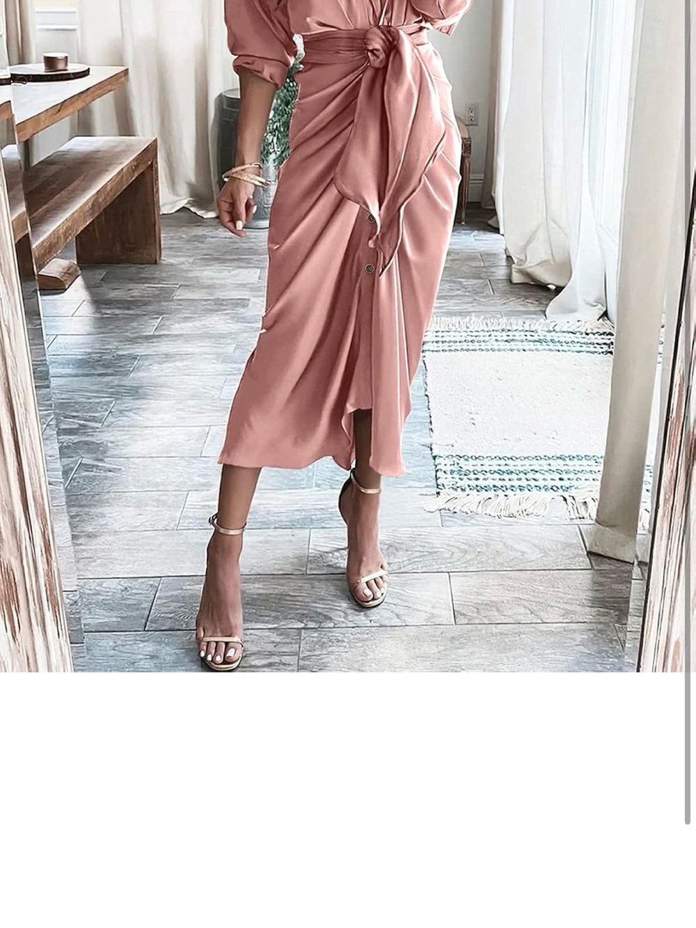 Knot-Front Blush High-Low Dress